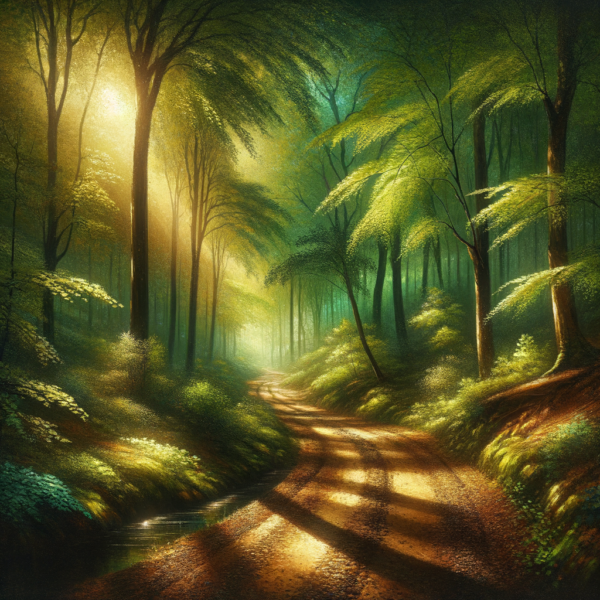 A serene forest path symbolizing tranquility in relationships