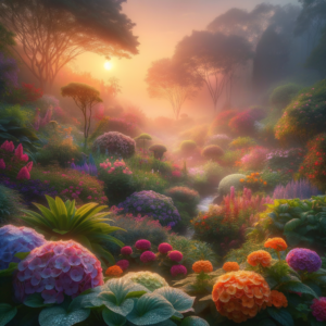 Beautiful lush garden visualization for hypnosis