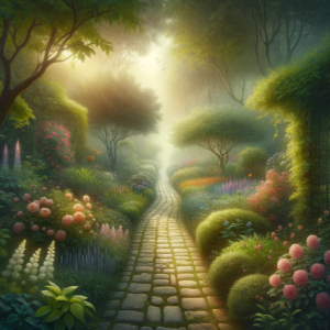 Peaceful nature path representing personal growth