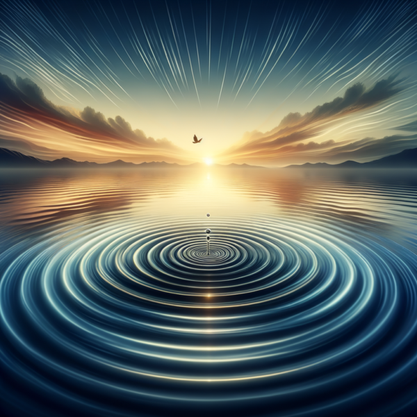 Visual representation of confidence through a tranquil ripple effect