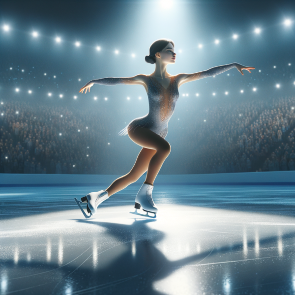 Figure skater empowered by hypnosis skating with fluidity