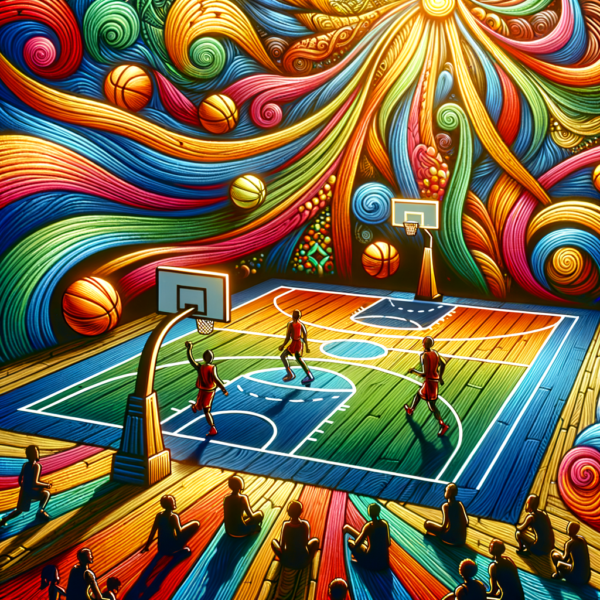 Creative artistic visualization of basketball success