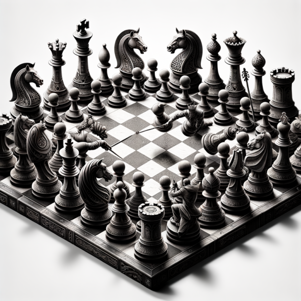 Chess pieces representing movement and strategic visualization