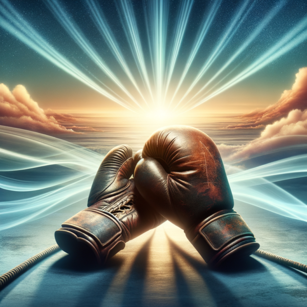 Imagery of precise boxing punches with focused energy beams